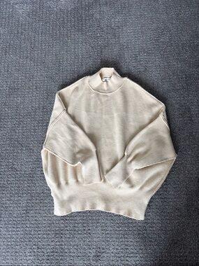 Altar'd State Cream Ribbed Mock Neck Sweater